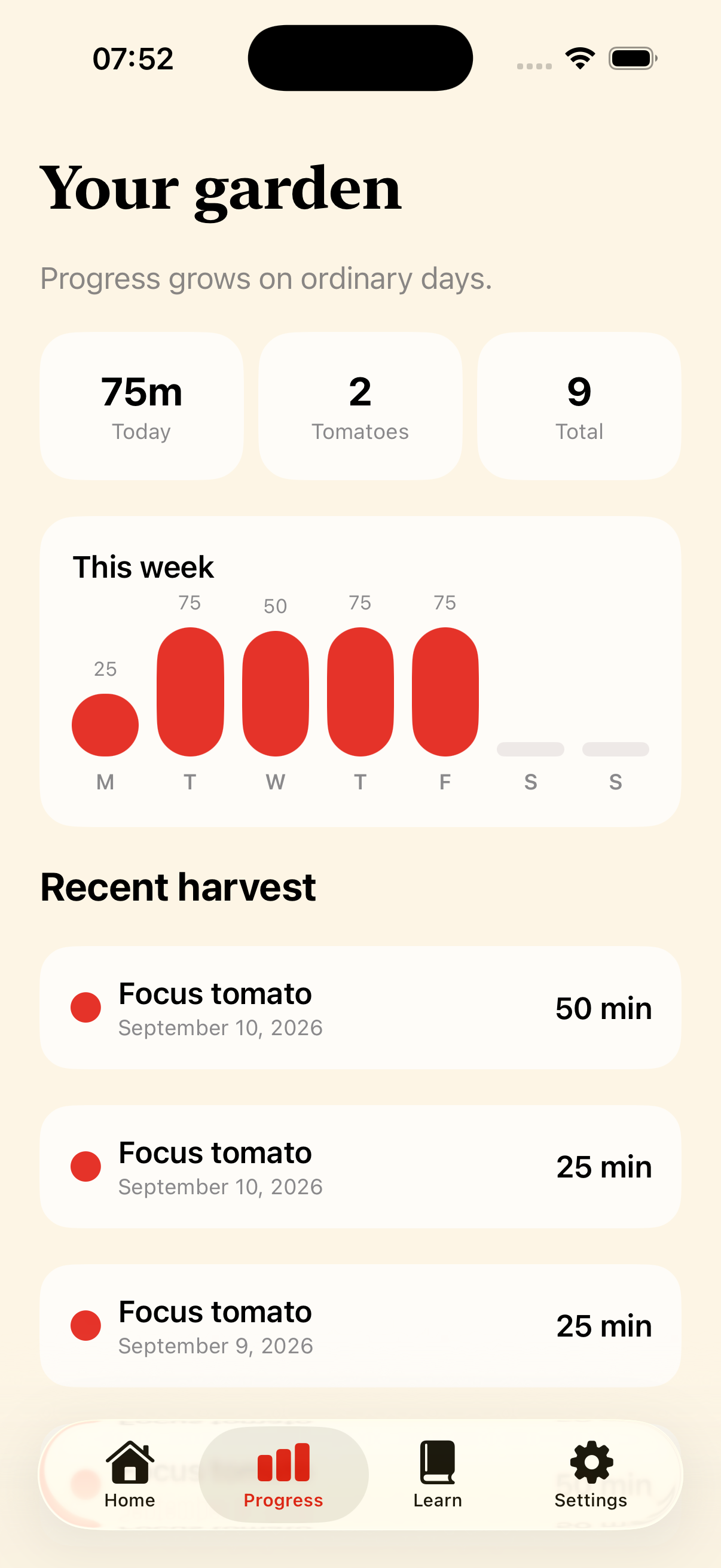 Focentra app interface screen 2